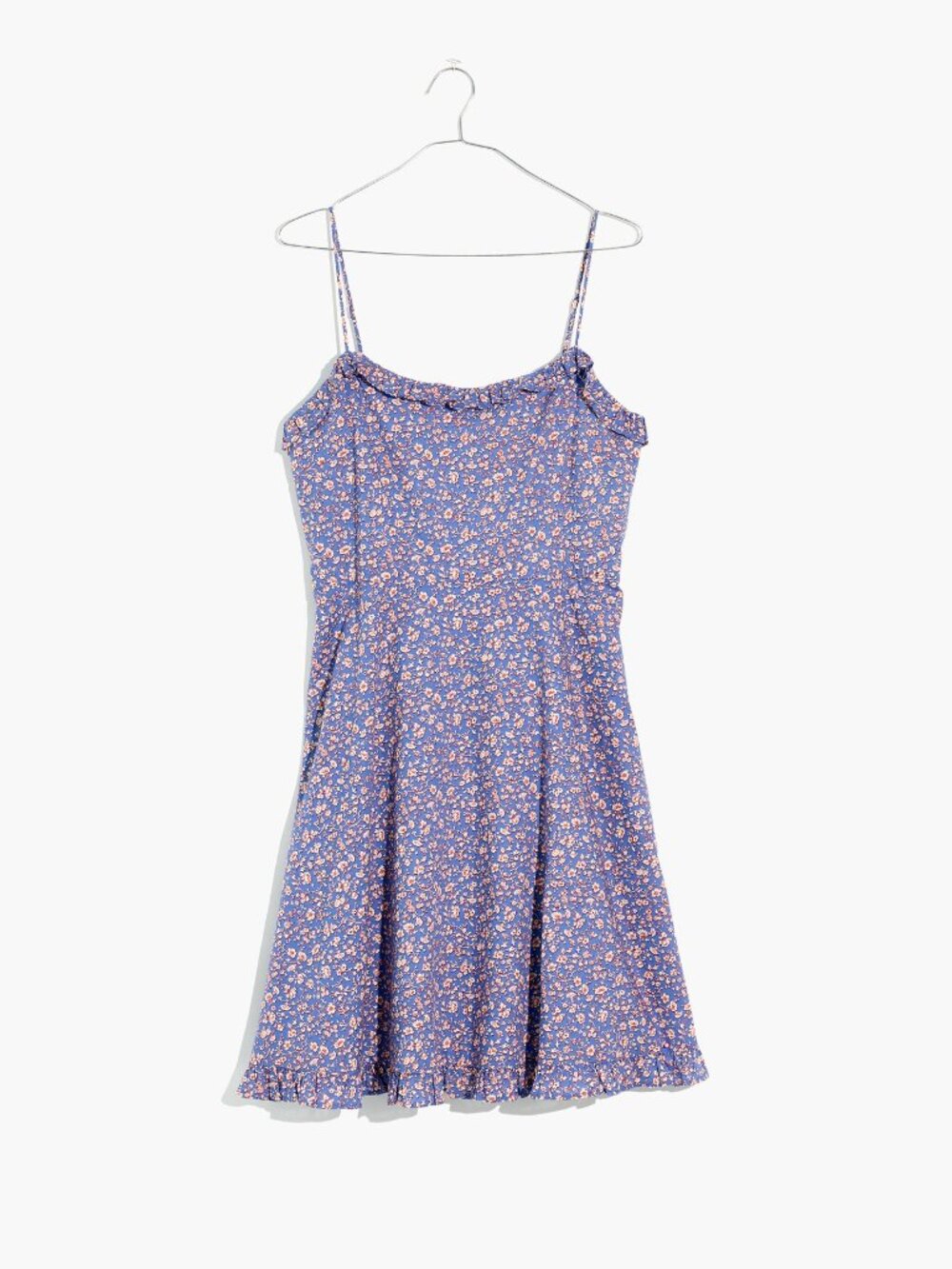 MADEWELL Summer Vines Heritage Blue Floral Cotton Voile Cami Mini Dress, Size 6 - Picture 5 of 12